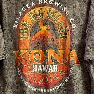 HAWAIIAN LAVA ROCK DYED SHIRT KILAUEA BIG ISLAND MADAM PELE ISLAND CHAIN XXL NEW